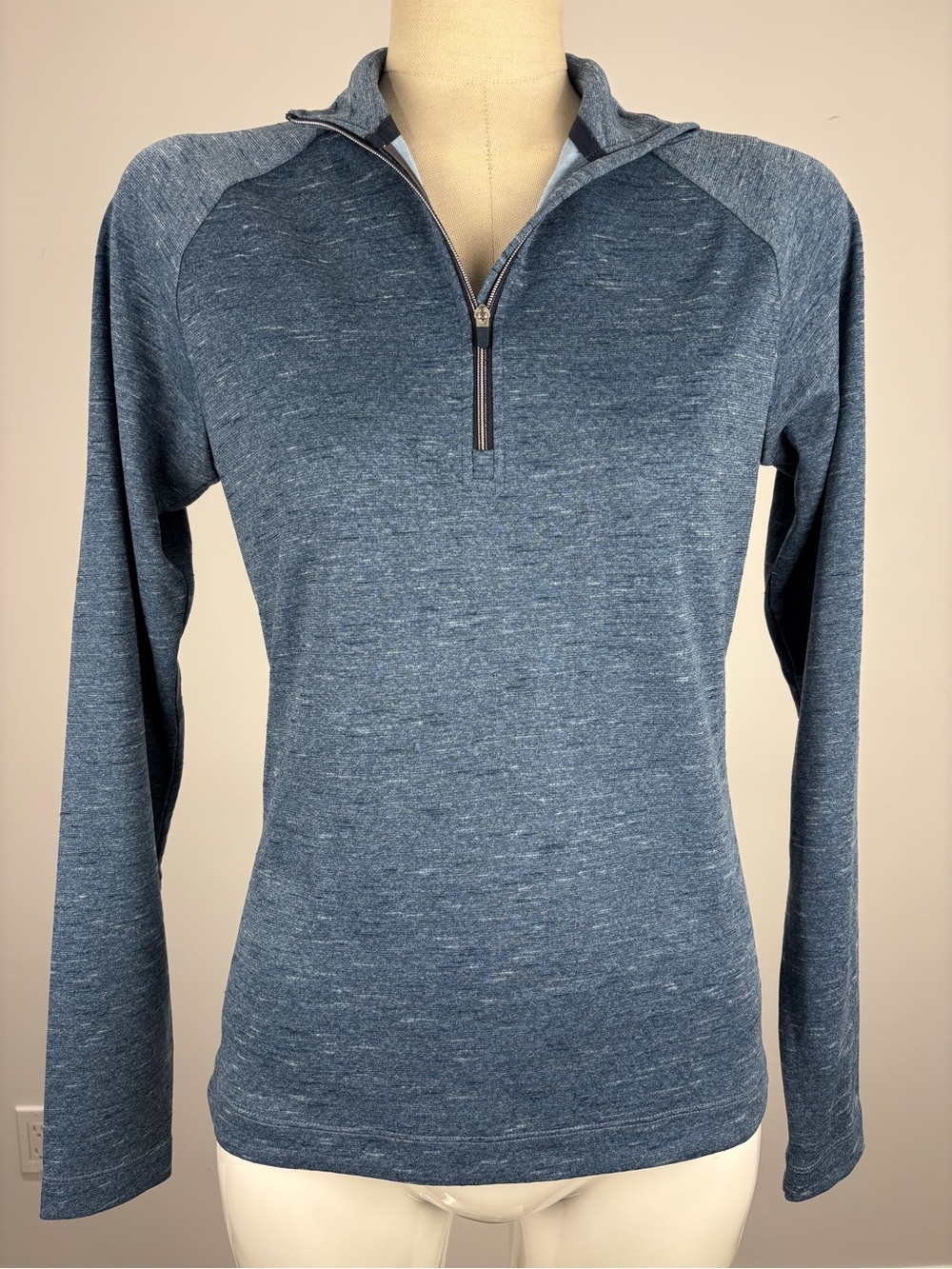Galvin Green Diora Insula 1/4 Zip Golf Mid Layer Pullover Blue Melange XS